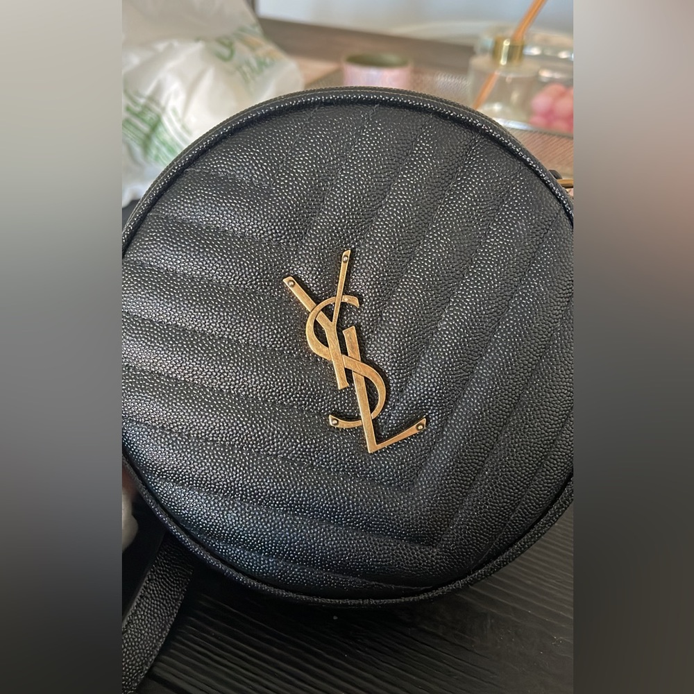 YSL Black Leather Crossbody